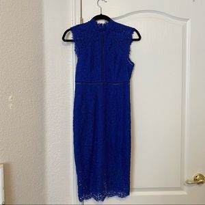 Bardot Blue Lace Sheath Dress